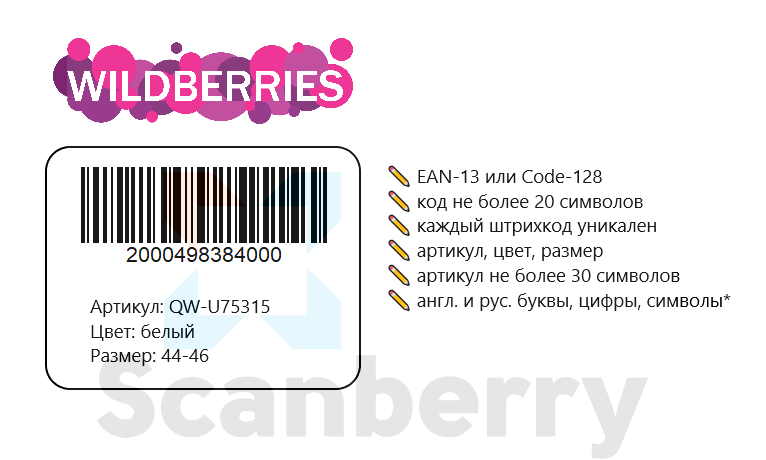 Этикетка для Wildberries.