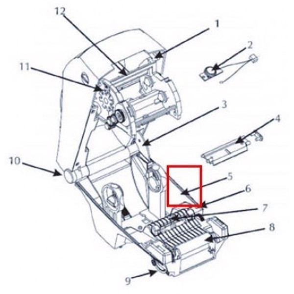 Нижняя рама (без валика) для принтера Zebra TLP 2824 (G105910-149)