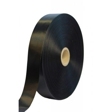 Сатиновая лента с тканным краем 8мм х 200м (черная) - фото