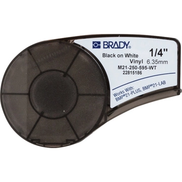 Картридж Brady M21-250-595-WT 6.35 мм/6.4 м винил, черный на белом (brd139744) - фото