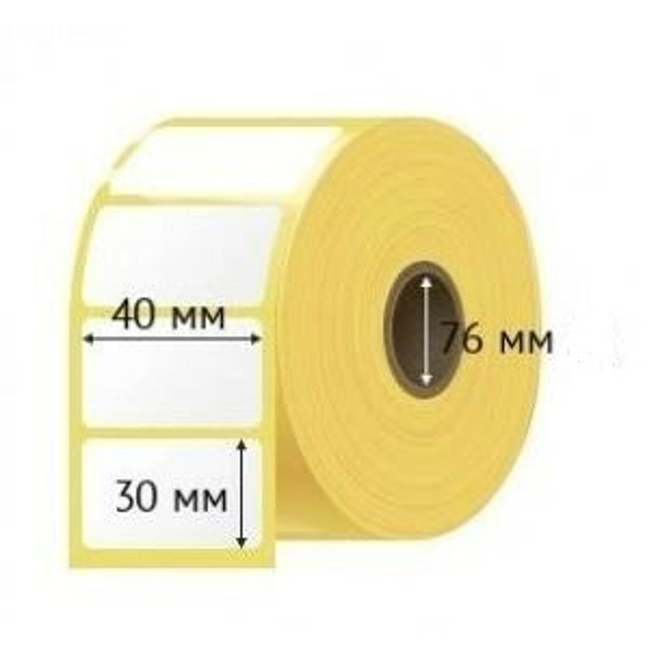 Термотрансферная этикетка 40x30 2000 шт. втулка 76 мм