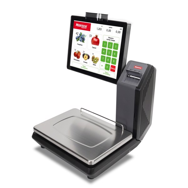 Весы с печатью этикеток MERTECH M-ER 725 PM-15.2 (VISION-AI 15", USB, Ethernet, Wi-Fi) MER3637