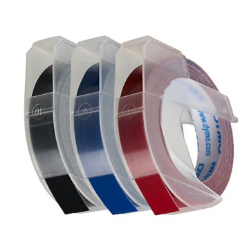 Лента для механических принтеров Dymo Omega, черный/синий/красный, 3 шт (DYMO146079) - фото