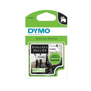 Картридж с нейлоновой лентой D1 для принтеров Dymo Label Manager 3.5 м x 19 мм, белый (DYMO16958) - фото 1