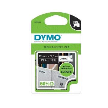 Картридж c полиэстеровой лентой D1 для принтеров Dymo Label Manager 5.5 м x 12 мм, белый (DYMO16959) - фото 1