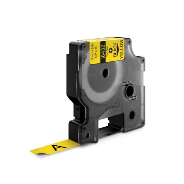 Картридж c виниловой лентой для принтеров Dymo Rhino 5.5 м x 12 мм, желтый (DYMO18432)