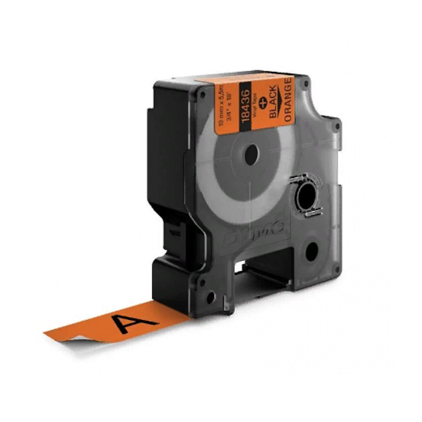 Картридж c виниловой лентой для принтеров Dymo Rhino 5.5 м x 19 мм, оранжевый (DYMO18436)