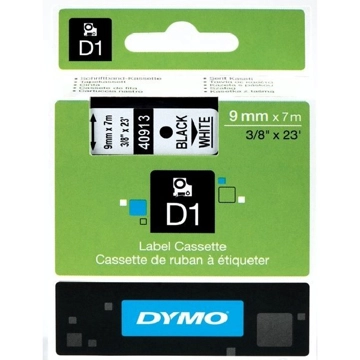 Картридж с лентой D1 для принтеров Dymo, пластик, черный шрифт, 9 мм х 7 м DYMO4091/S0720680 (DYMO40913-ON) - фото