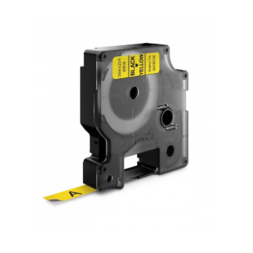 Картридж с виниловой лентой D1 для принтеров Dymo Label Manager, черный шрифт, 9 мм х 7 м, желтый (DYMO40918) - фото