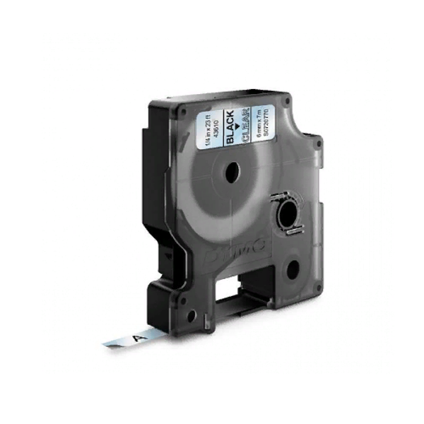 Картридж с виниловой лентой D1 для принтеров Dymo Label Manager, черный шрифт, 6 мм х 7 м, прозрачный (DYMO43610)