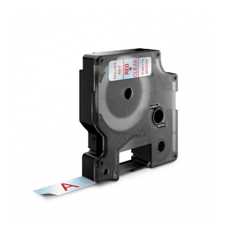 Картридж с виниловой лентой D1 для принтеров Dymo Label Manager, красный шрифт, 12 мм х 7 м прозрачный (DYMO45012)