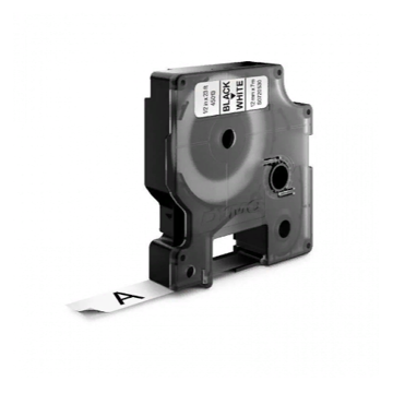 Картридж с виниловой лентой D1 для принтеров Dymo черный шрифт, 12 мм х 7 м, белый (DYMO45013) - фото