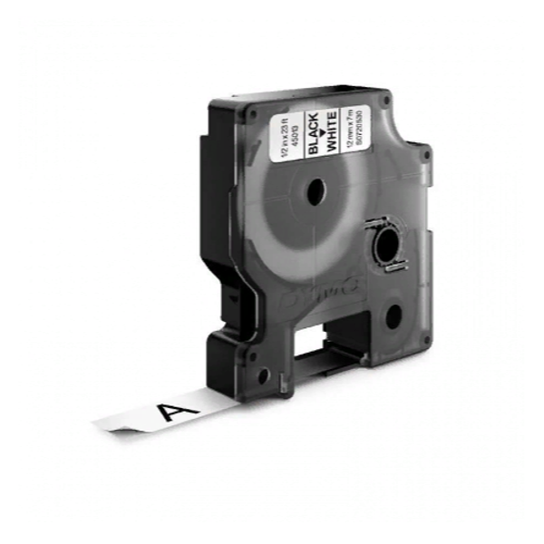 Картридж с виниловой лентой D1 для принтеров Dymo черный шрифт, 12 мм х 7 м, белый (DYMO45013)