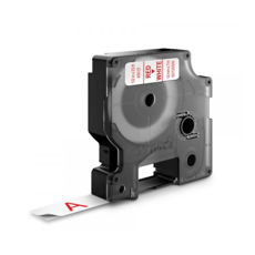 Картридж с виниловой лентой D1 для принтеров Dymo Label Manager, красный шрифт, 12 мм х 7 м, белый (DYMO45015)