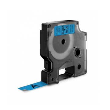 Картридж с виниловой лентой D1 для принтеров Dymo, черный шрифт, 12 мм х 7 м голубой (DYMO45016) - фото