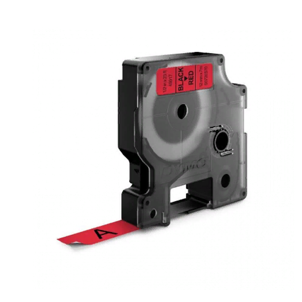 Картридж с виниловой лентой D1 для принтеров Dymo, черный шрифт, 12 мм х 7 м, красный (DYMO45017)