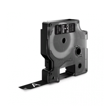 Картридж с виниловой лентой D1 для принтеров Dymo, белый шрифт, 12 мм х 7 м, черный (DYMO45021) - фото