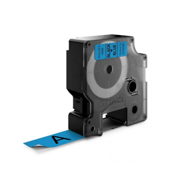 Картридж с виниловой лентой D1 для принтеров Dymo, черный шрифт, 19 мм х 7 м, синий (DYMO45806) - фото