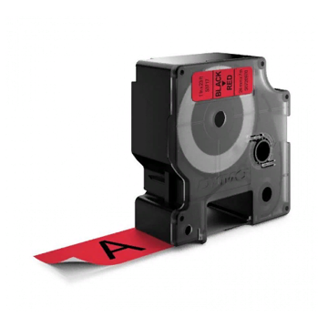 Картридж с виниловой лентой D1 для принтеров Dymo, пластик, 24 мм х 7 м, красный (DYMO53717) - фото
