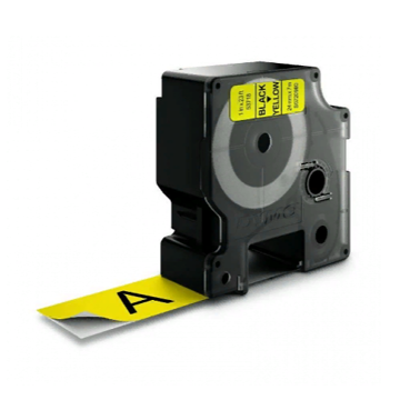 Картридж с виниловой лентой D1 для принтеров Dymo, пластик, 24 мм х 7 м, желтый (DYMO53718) - фото