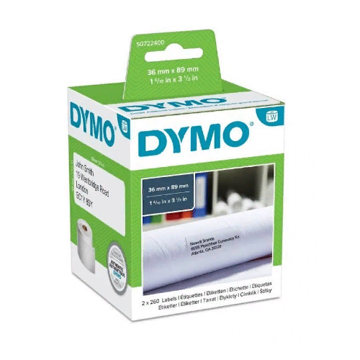 Самоклеящаяся термоэтикетка для принтеров Dymo Label Writer, белые, 89 мм х 36 мм, 520 шт/рулон (DYMO99012) - фото