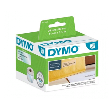 Самоклеящаяся термоэтикетка для принтеров Dymo Label Writer, прозрачные, 89 мм х 36 мм, 260 шт/рулон (DYMO99013) - фото