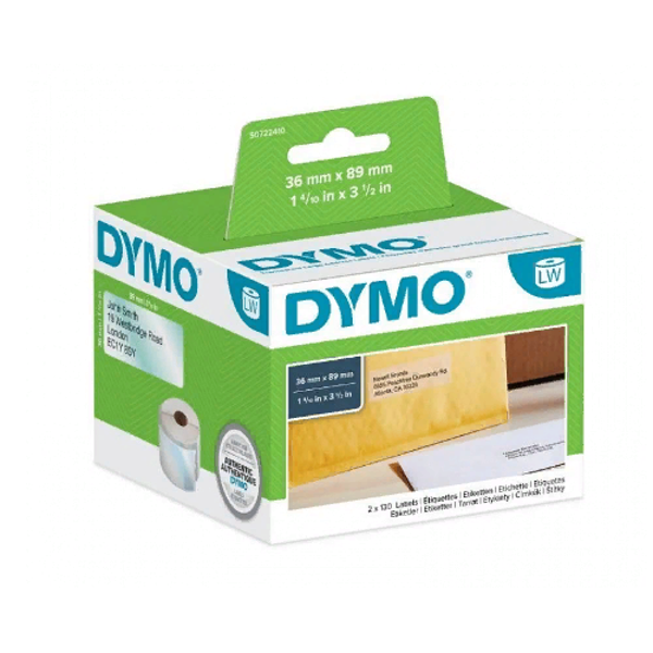 Самоклеящаяся термоэтикетка для принтеров Dymo Label Writer, прозрачные, 89 мм х 36 мм, 260 шт/рулон (DYMO99013)