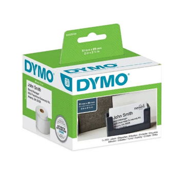 Термоэтикетка для принтеров Dymo Label Writer для бэйджей, белые, 41 мм x 89 мм, 300 шт/рулон (S0929100) - фото