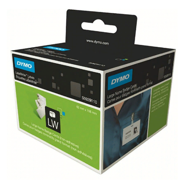 Термоэтикетка Dymo Writer для бэйджей, 106 мм x 62 мм, 250 шт/рулон (S0929110)