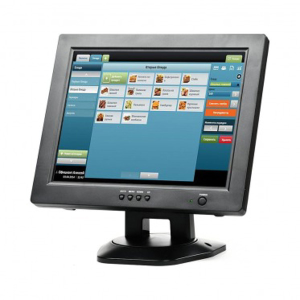POS-монитор 12" АТОЛ LM12 (Rev.2), TFT LCD, VGA, не сенсорный, черный 60501