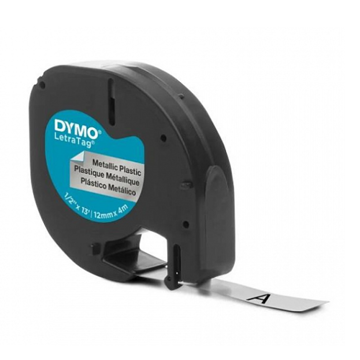 Картридж с прочной лентой для принтера Dymo LetraTag, серебряный металлик (DYMO91228) - фото