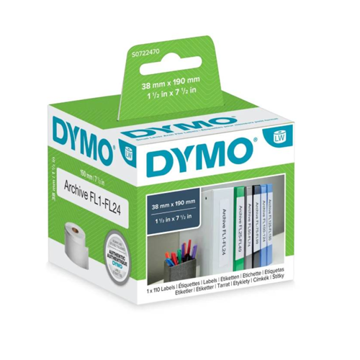 Самоклеящаяся термоэтикетка для принтеров Dymo Label Writer на корешок папки, 190 мм x 38 мм, 110 штук (DYMO99018) - фото