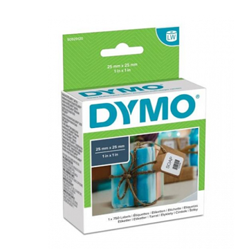 Термоэтикетка Dymo Writer, многофункциональные, белые, 25 мм х 25 мм, 750 штук (S0929120) - фото