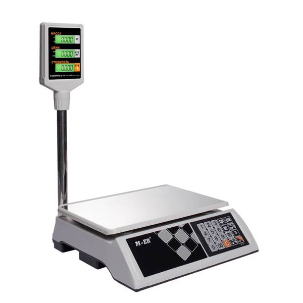 Торговые настольные весы MERTECH M-ER 327 ACP-15.2 "Ceed" LCD Белые MER3025